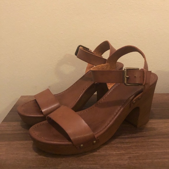 Platform Leather Heels - Picture 1 of 5